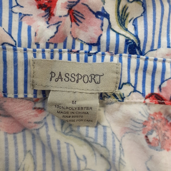 Blue Striped Floral Print Dress - Picture 4 of 4